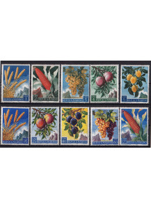 1958  San Marino serie completa frutta e prodotti agricoli 10 valori nuovi